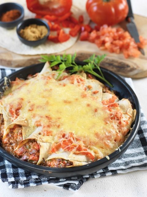 Enchiladas au bœuf et ses tortillas de blé Enchiladas au bœuf et ses tortillas de blé