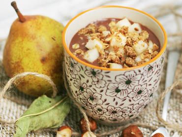 Crème végétale chocolatée et crumble au sirop d’érable Crème végétale chocolatée et crumble au sirop d’érable